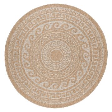 Comilla Rishi tappeto esterno rotonda Ø 160cm juta beige