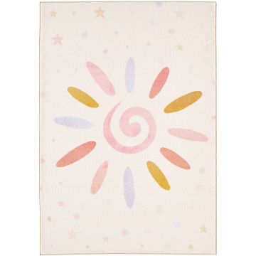 Play Sole Fiorito tappeto per bambini antiscivolo runner 80x120cm crema