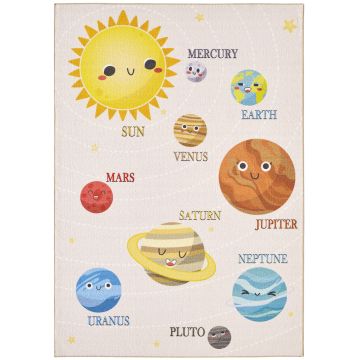 Play Sistema Solare tappeto per bambini antiscivolo runner 80x120cm beige