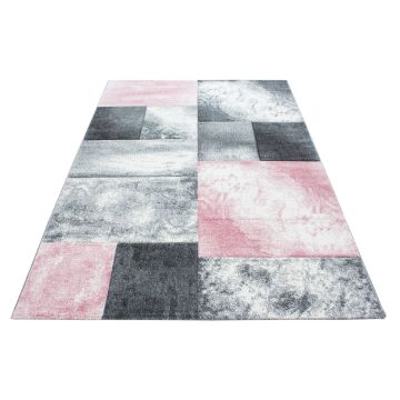Hawaii Tetris tappeto pelo corto rettangolo 200x290cm rosa
