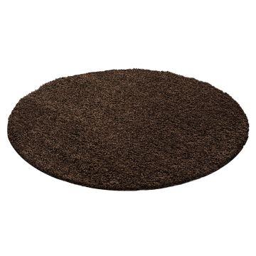 Life Shaggy tappeto pelo lungo rotonda Ø 200cm marrone