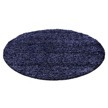 Life Shaggy tappeto pelo lungo rotonda Ø 120cm blu navy