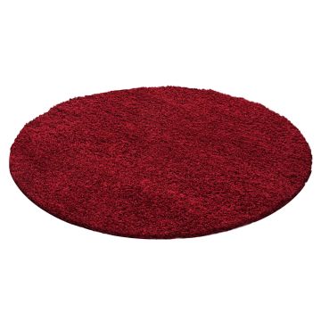 Life Shaggy tappeto pelo lungo rotonda Ø 80cm rosso