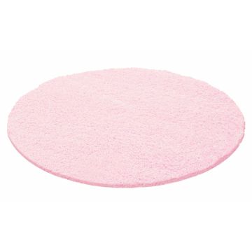 Life Shaggy tappeto pelo lungo rotonda Ø 80cm rosa