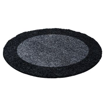Life Shaggy Ombra tappeto pelo lungo rotonda Ø 160cm antracite