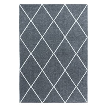 Rio Diago tappeto pelo lungo rettangolo 80x150cm argento