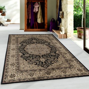 Kashmir Celtik tappeto pelo corto rettangolo 160x230cm nero