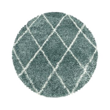 Alvor Shaggy tappeto pelo lungo rotonda Ø 80cm blu