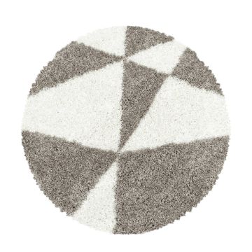 Tango Shaggy tappeto pelo lungo rotonda Ø 200cm beige