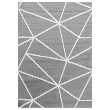 Base Web tappeto pelo corto rettangolo 240x340cm grigio