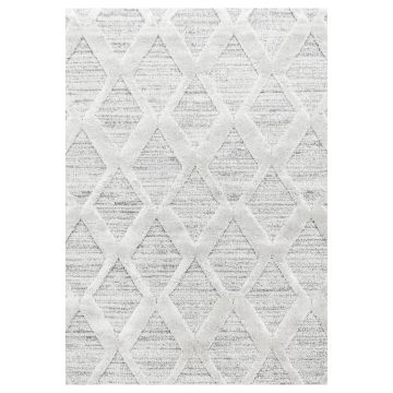 Pisa Rhombus tappeto pelo lungo rettangolo 200x290cm grigio