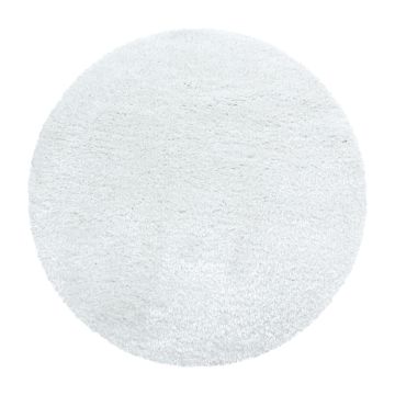 Brilliant Shaggy tappeto pelo lungo rotonda Ø 160cm neve