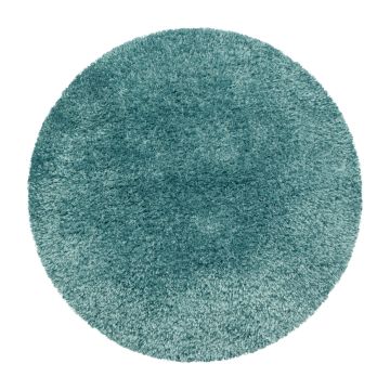 Brilliant Shaggy tappeto pelo lungo rotonda Ø 120cm blu acqua