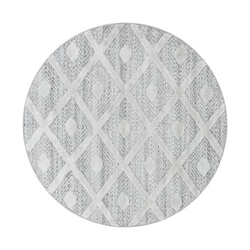 Pisa Rheng tappeto pelo lungo rotonda Ø 120cm grigio