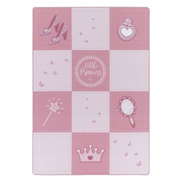 Play Piccola Principessa antiscivolo tappeto gioco camera bambini pelo corto rettangolo 100x150cm rosa