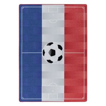 Play Campo da Calcio Francia antiscivolo tappeto gioco camera bambini pelo corto rettangolo 80x120cm bianco