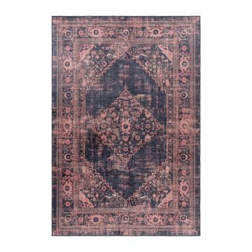 Fiesta Vintage antiscivolo tappeto tessuto piatto rettangolo 140x200cm rosso