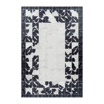 Fiesta Lento antiscivolo tappeto tessuto piatto rettangolo 80x150cm nero