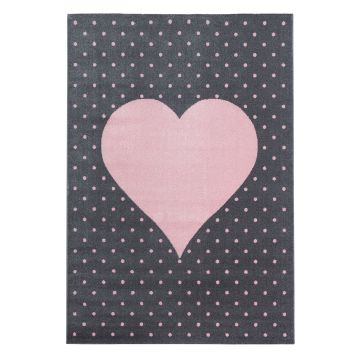 Bambi Cuore tappeto camera bambini pelo corto rettangolo 140x200cm rosa