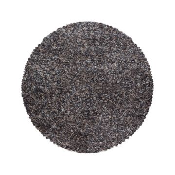 Enjoy Shaggy tappeto pelo lungo rotonda Ø 80cm taupe