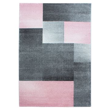 Lucca Blocco tappeto pelo corto rettangolo 240x340cm rosa