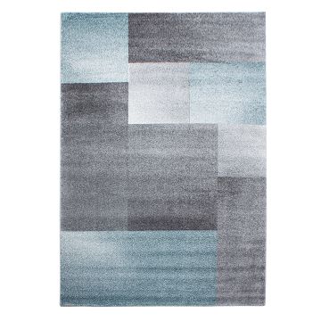 Lucca Blocco tappeto pelo corto rettangolo 240x340cm blu