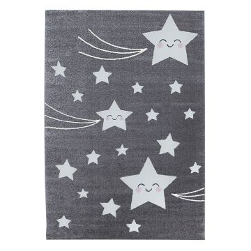 Kids Stelle tappeto camera bambini pelo corto rettangolo 200x290cm grigio