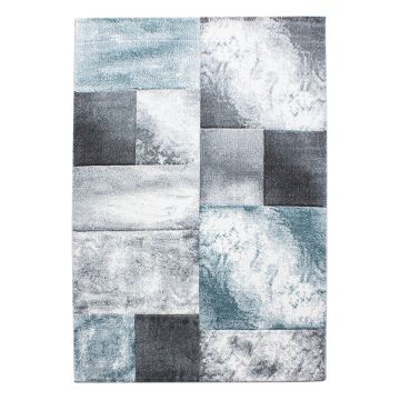 Hawaii Tetris tappeto pelo corto rettangolo 240x340cm blu
