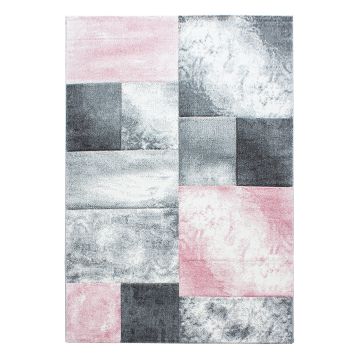 Hawaii Tetris tappeto pelo corto rettangolo 240x340cm rosa