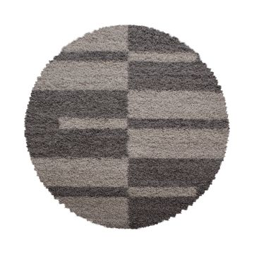 Gala Shaggy tappeto pelo lungo rotonda Ø 80cm taupe