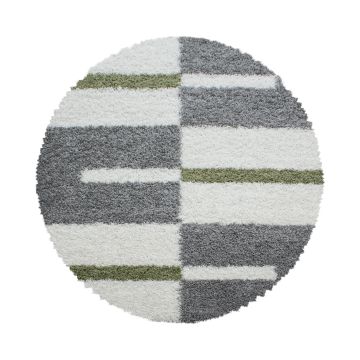 Gala Shaggy tappeto pelo lungo rotonda Ø 80cm verde
