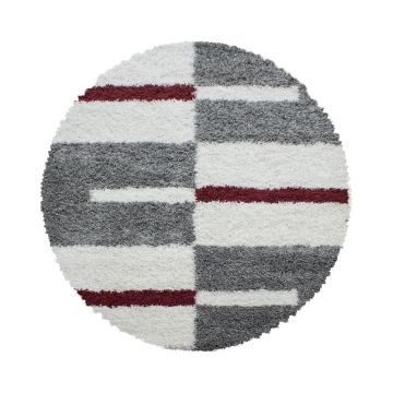 Gala Shaggy tappeto pelo lungo rotonda Ø 80cm rosso