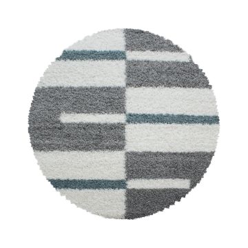 Gala Shaggy tappeto pelo lungo rotonda Ø 160cm turchese