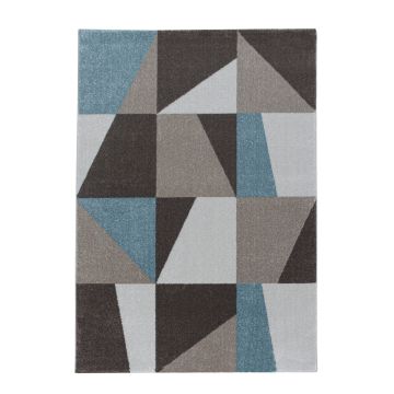 Efor Hexa tappeto pelo corto rettangolo 240x340cm blu