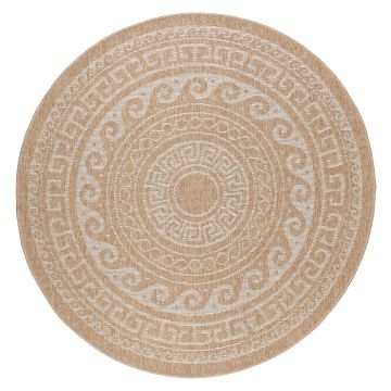 Comilla Rishi tappeto esterno rotonda Ø 120cm juta beige