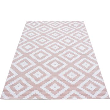 Plus Rhombus tappeto pelo corto rettangolo 200x290cm rosa