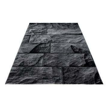 Parma Oltu tappeto pelo corto rettangolo 120x170cm nero