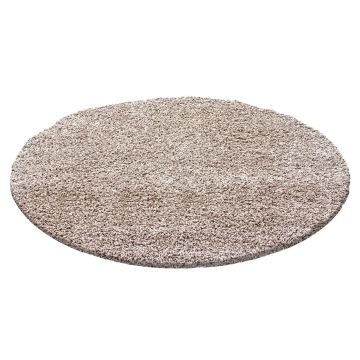 Life Shaggy tappeto pelo lungo rotonda Ø 80cm beige