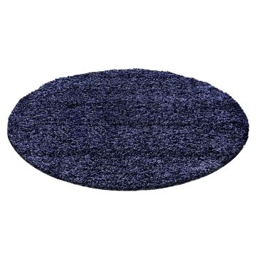 Life Shaggy tappeto pelo lungo rotonda Ø 160cm blu navy