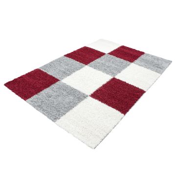 Life Shaggy Blocco tappeto pelo lungo rettangolo 60x110cm rosso