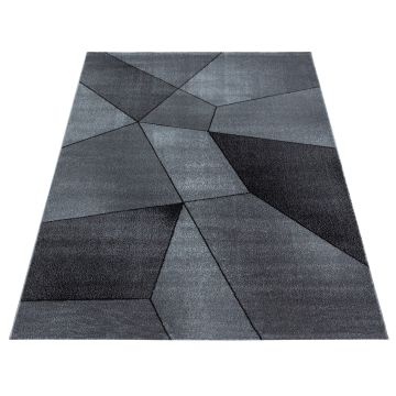 Beta 3D tappeto pelo corto rettangolo 80x150cm grigio