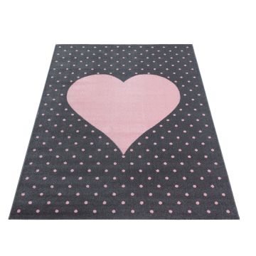 Bambi Cuore tappeto camera bambini pelo corto rettangolo 120x170cm rosa 