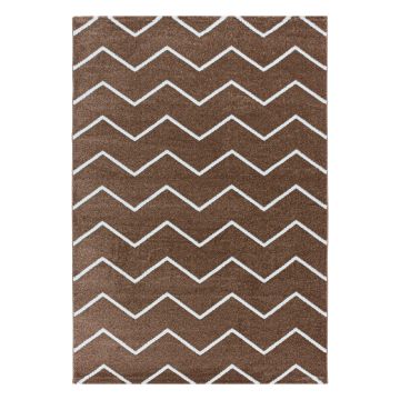 Rio Zigzag tappeto pelo lungo runner 80x250cm rame