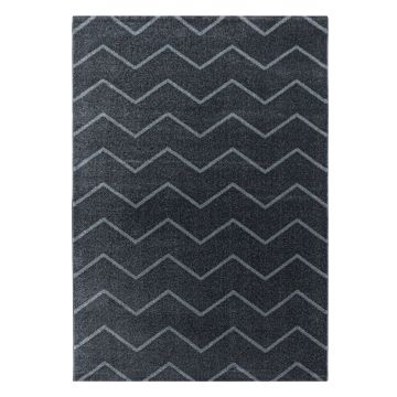 Rio Zigzag tappeto pelo lungo runner 80x250cm grigio