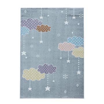 Lucky Nuvole bambino tappeto camera bambini pelo corto rettangolo 120x170cm grigio