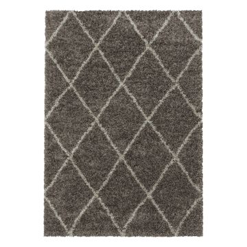 Alvor Shaggy tappeto pelo lungo rettangolo 60x110cm taupe