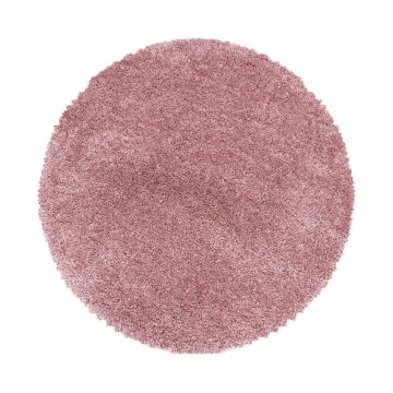 Fluffy Shaggy tappeto pelo lungo rotonda Ø 80cm fucsia