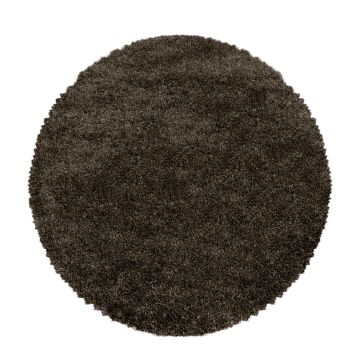 Fluffy Shaggy tappeto pelo lungo rotonda Ø 80cm marrone