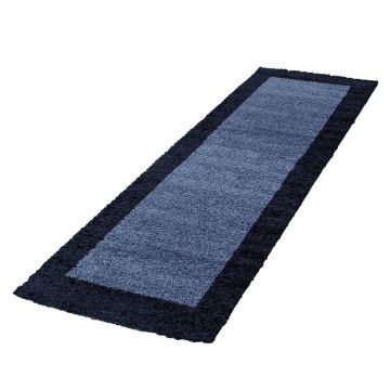 Life Shaggy Ombra tappeto pelo lungo runner 80x250cm blu navy