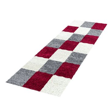 Life Shaggy Blocco tappeto pelo lungo runner 80x250cm rosso